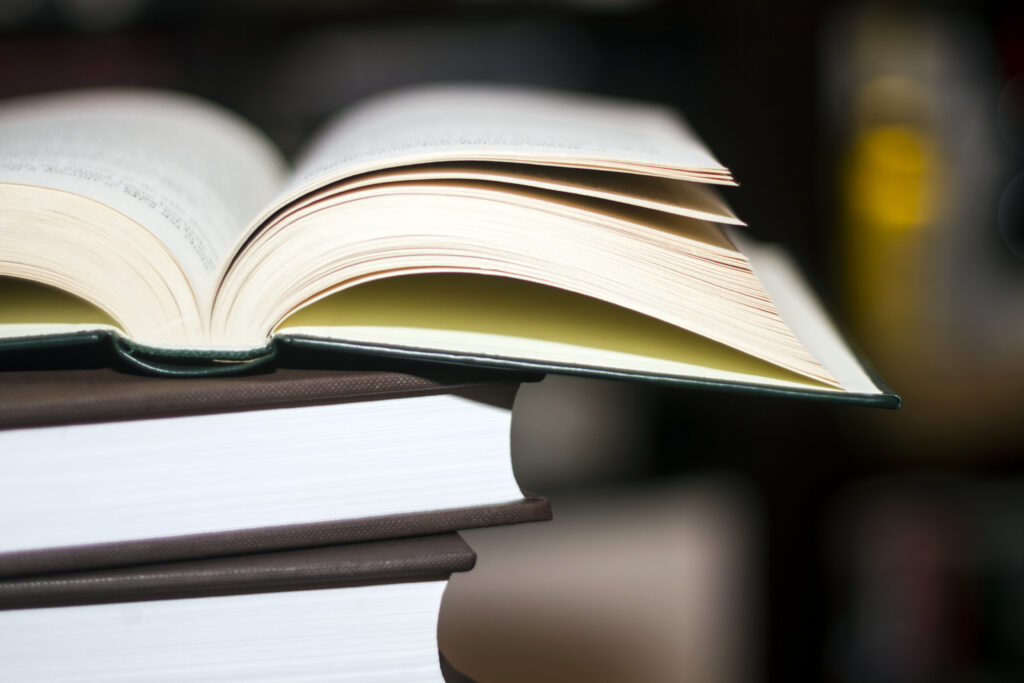 A stack of books.